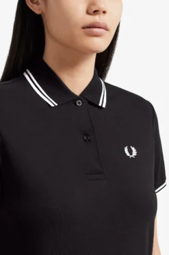 Fred Perry Twin Tipped Polo Dress Black / White -Halloween Cosplay D3600 350 5
