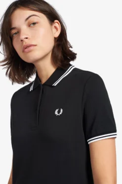 Fred Perry Twin Tipped Polo Dress Black / White -Halloween Cosplay D3600 350 5 27398893 394a 4531 a0e6 b2300719ff79