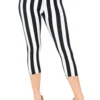 Black & White Striped Capri Leggings