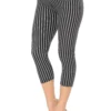 Black Pinstripe Capri Leggings