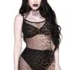 Feral AF Leopard Fishnet Dress
