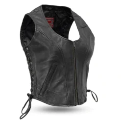 Other Raven Womens Leather Lace Up Vest