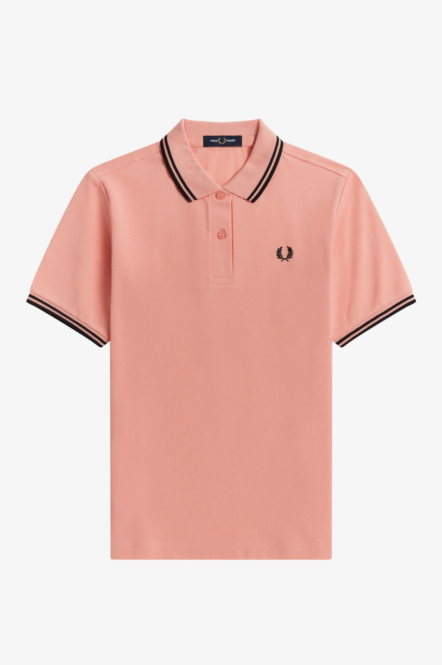 Fred Perry Polo Shirt Black / Pink Peach 1 Fred Perry Polo Shirt Black / Pink Peach