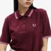 Fred Perry Polo Shirt Oxblood / Silky Peach / Bright Pink