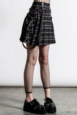 Gunner Pleated Skirt Ash Gray Plaid