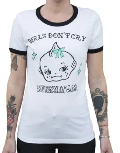 Girls Don't Cry Ringer Tee -Halloween Cosplay Girls Don t Cry Ringer Tee White Black Body