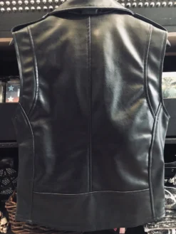 Mens Black Vegan Leather Vest -Halloween Cosplay IMG 0558
