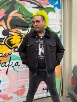 Twist Of Cain Black Shearling Denim Jacket