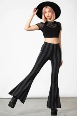 Inferno Room Grey Stripe Flares