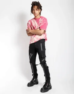 Classic Slim Black Bondage Pants 10 Classic Slim Black Bondage Pants -Halloween Cosplay IS674M BLK FL 1