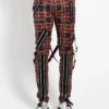 Classic Slim Black Plaid Bondage Pants