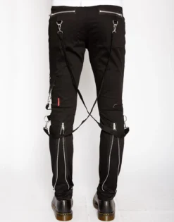 Classic Slim Black Bondage Pants 12 Classic Slim Black Bondage Pants -Halloween Cosplay IS674M BLK B