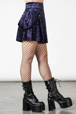 Kitty Pride Plum Leopard Skater Skirt