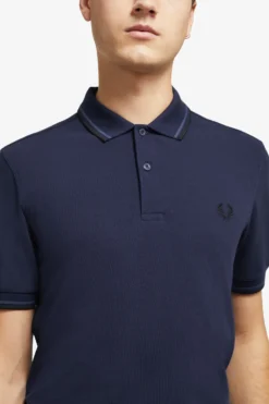 Fred Perry Polo Carbon Blue / Midnight Blue / Black -Halloween Cosplay M3600 J42 5