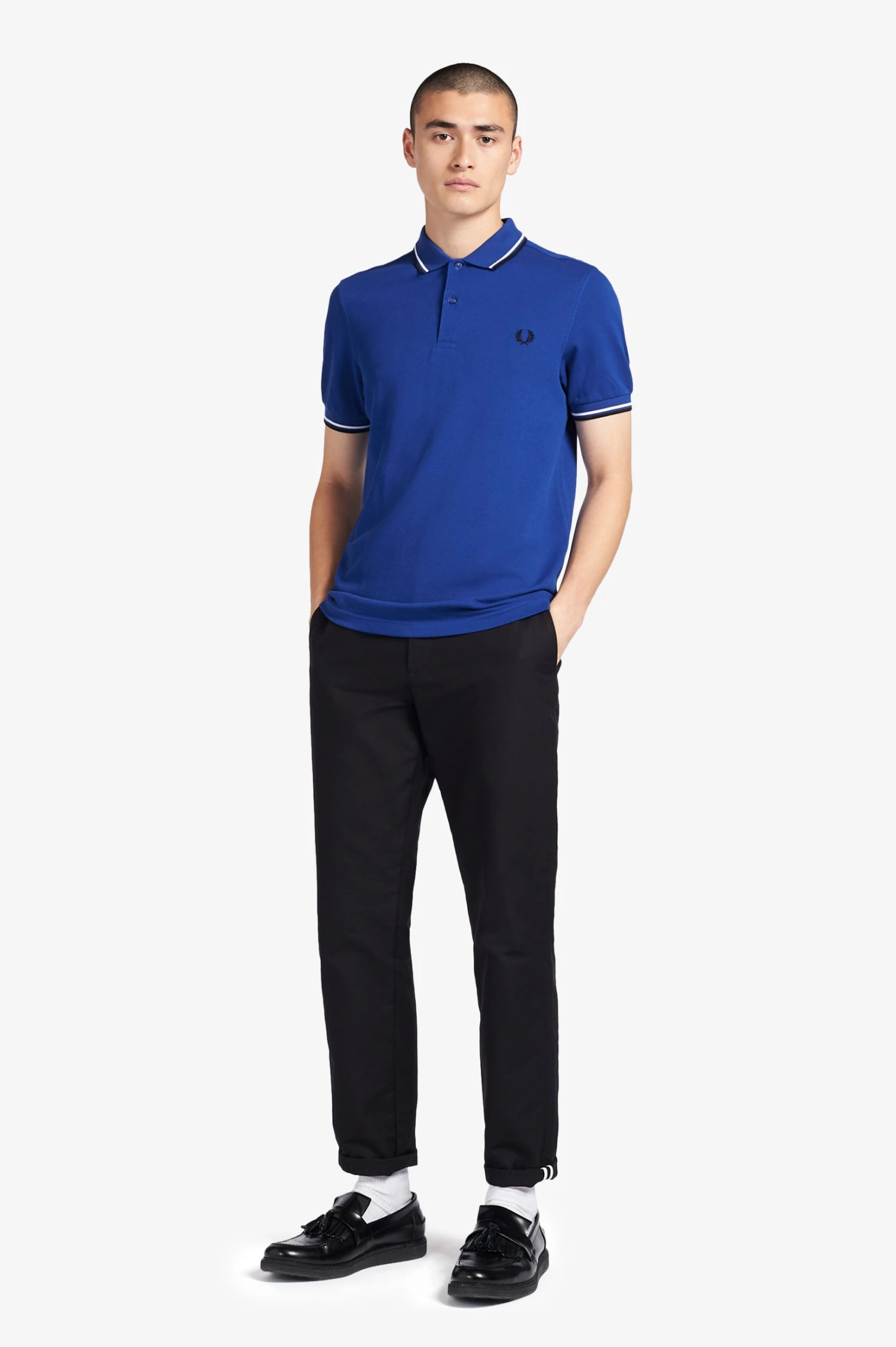 Fred Perry Polo Cobalt / Snow White / Black 3 Fred Perry Polo Cobalt / Snow White / Black - Image 3