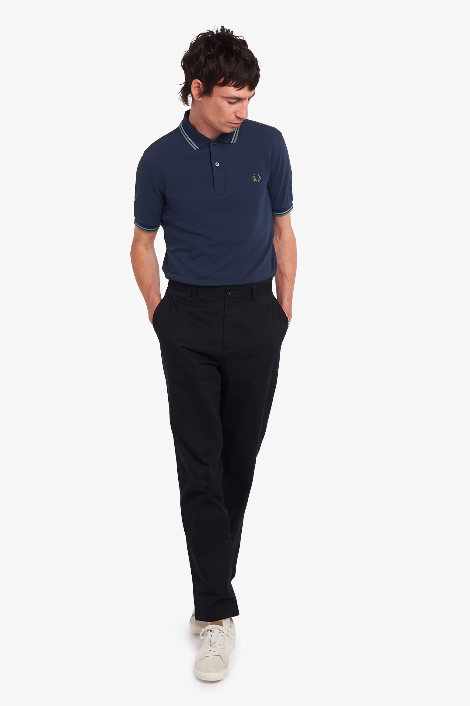 Fred Perry Polo Dark Carbon / Ash Blue / Pistachio 2 Fred Perry Polo Dark Carbon / Ash Blue / Pistachio - Image 2