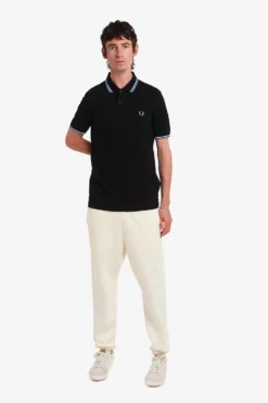 Fred Perry Twin Tipped Polo Black / White / Sky Blue -Halloween Cosplay M3600 P65 6