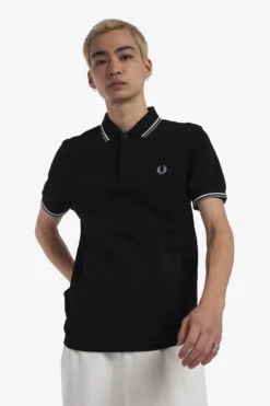 Fred Perry Polo Black / Snow White / Silver Blue -Halloween Cosplay M3600 Q68 1