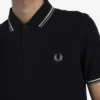 Fred Perry Polo Black / Snow White / Silver Blue