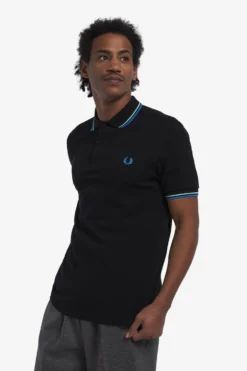 Fred Perry Polo Black / Wasabi / Vintage Sky -Halloween Cosplay M3600 Q69 1