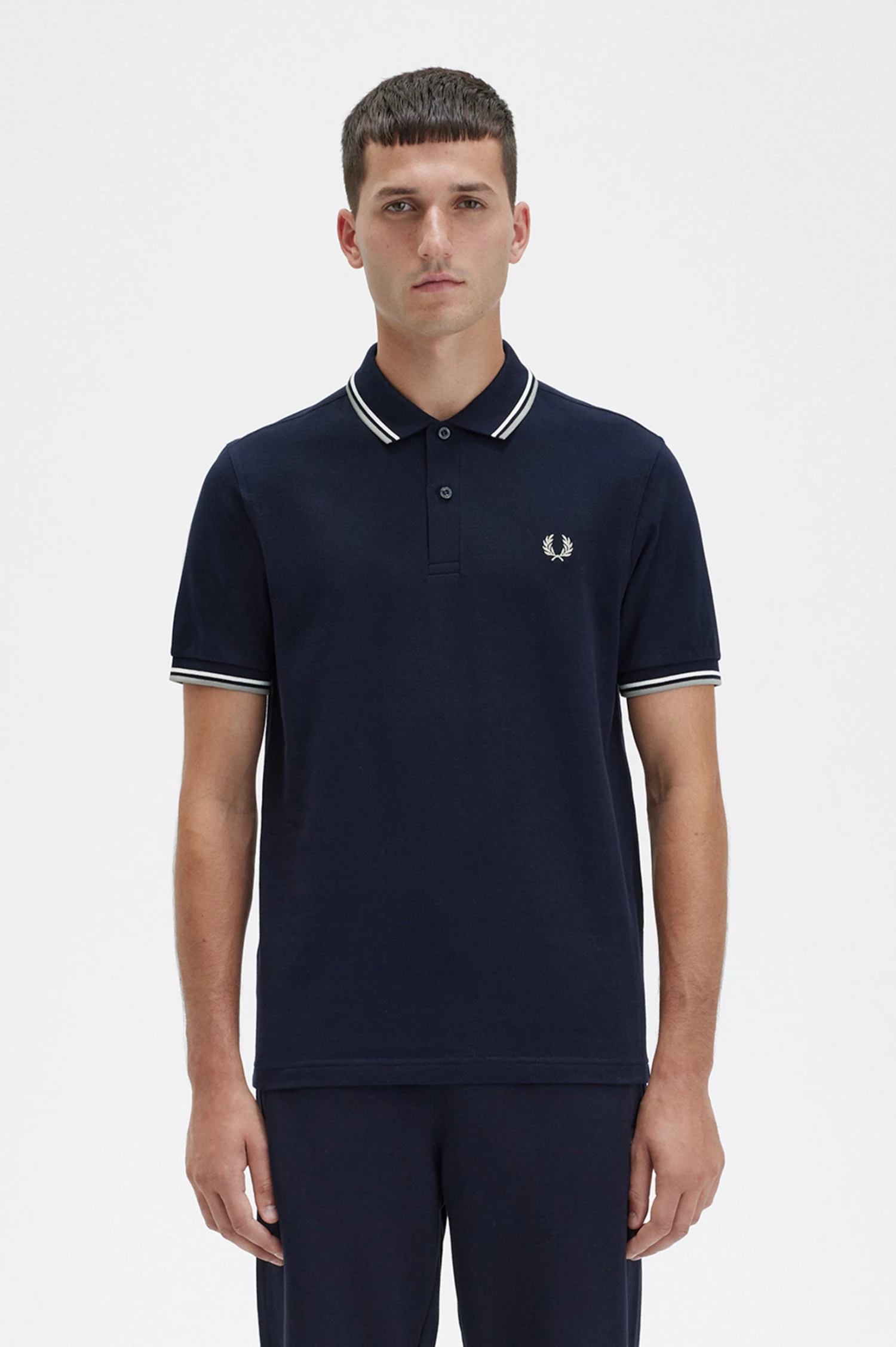 Fred Perry Polo Navy / Snow White / Seagrass 4 Fred Perry Polo Navy / Snow White / Seagrass - Image 4