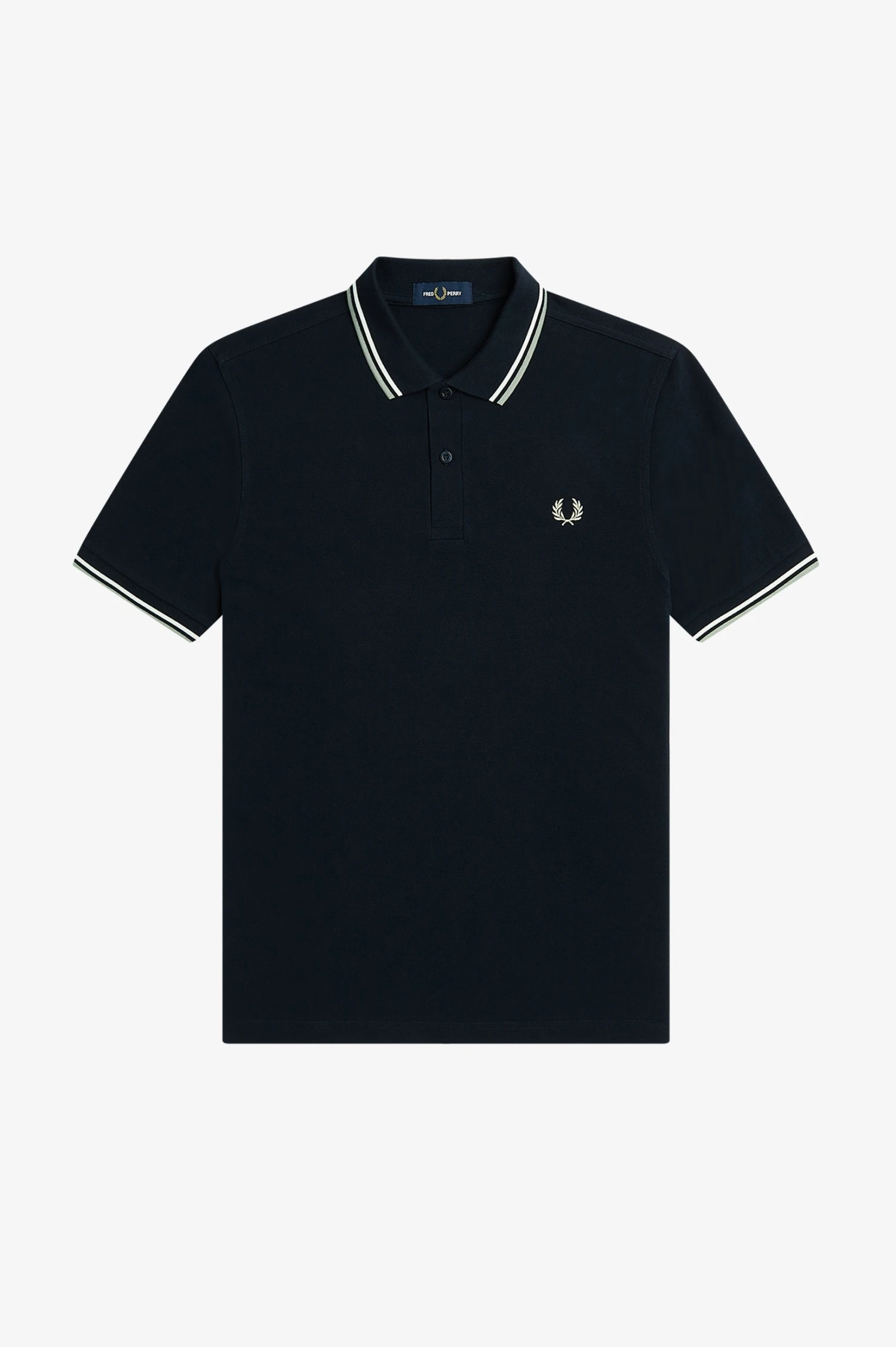 Fred Perry Polo Navy / Snow White / Seagrass 1 Fred Perry Polo Navy / Snow White / Seagrass