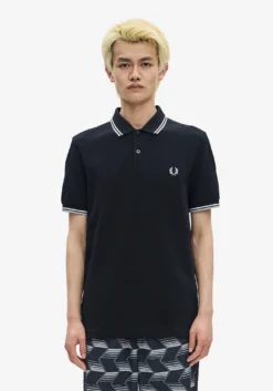 Fred Perry Polo Black / Ecru / Limestone -Halloween Cosplay M3600 R65 Z1