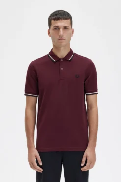 Fred Perry Polo Oxblood / Ecru / Black 7 Fred Perry Polo Oxblood / Ecru / Black -Halloween Cosplay M3600 R97 5