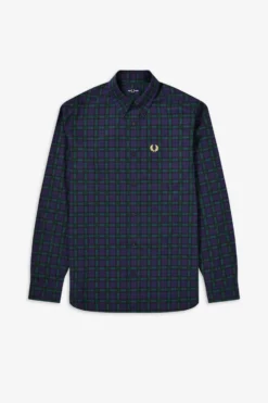 Fred Perry Winter Tartan Long Sleeve Carbon Blue 7 Fred Perry Winter Tartan Long Sleeve Carbon Blue -Halloween Cosplay M9509 266 2