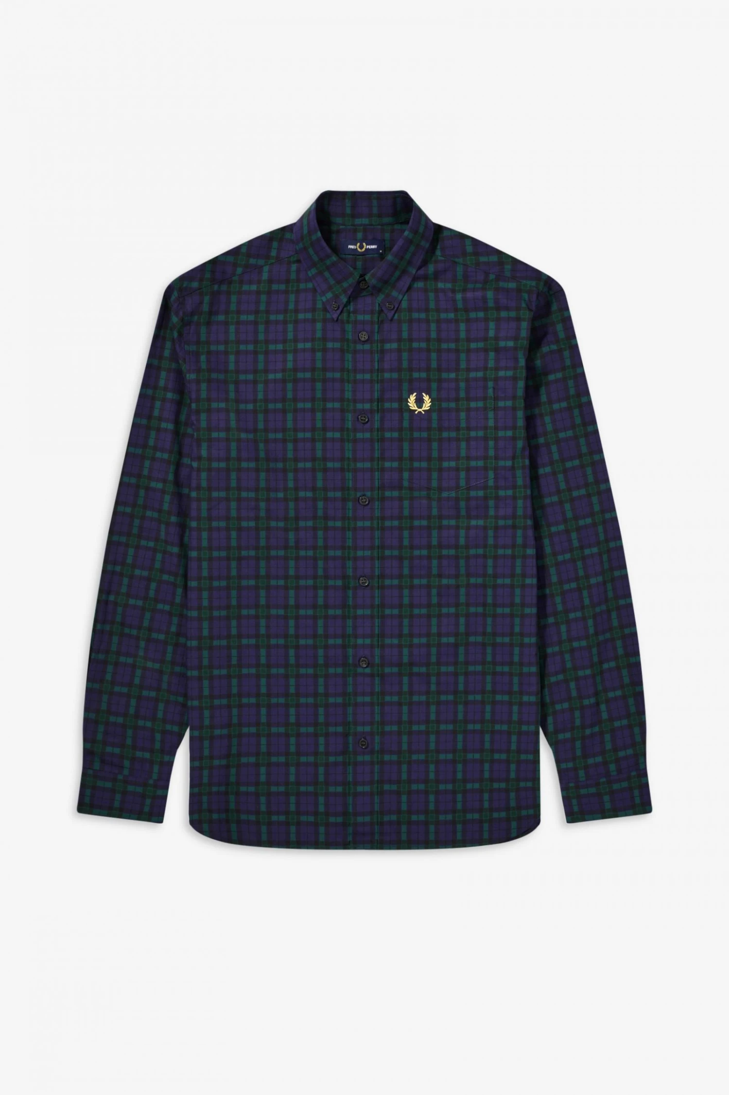 Fred Perry Winter Tartan Long Sleeve Carbon Blue 3 Fred Perry Winter Tartan Long Sleeve Carbon Blue - Image 3
