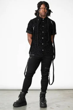 Mad Paw Black Leopard Button Up Shirt