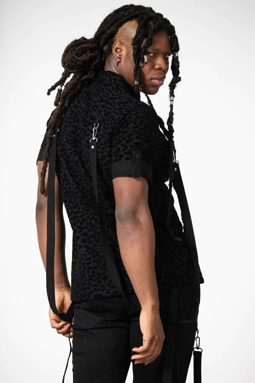 Mad Paw Black Leopard Button Up Shirt 2 Mad Paw Black Leopard Button Up Shirt - Image 2