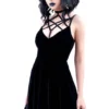 Magica Black Velvet Skater Dress