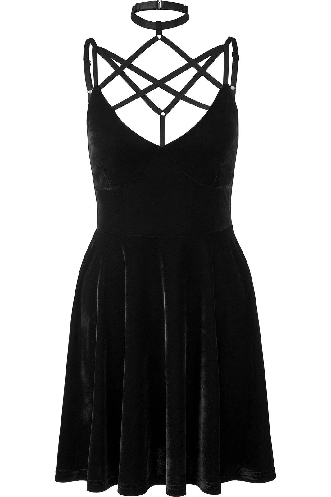 Magica Black Velvet Skater Dress 3 Magica Black Velvet Skater Dress - Image 3