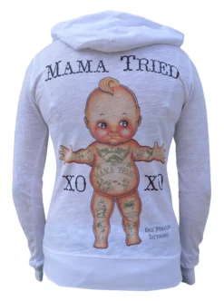 Mama Tried Hoodie -Halloween Cosplay MamaTried WomensSlubZipHoodie back