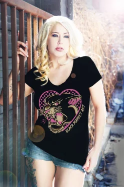 Pink Panther V Neck Top -Halloween Cosplay PinkPantherVNeckModelShot