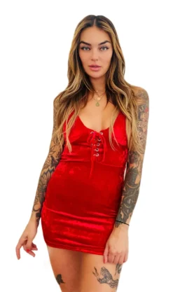Red Velvet Lita Halter Dress