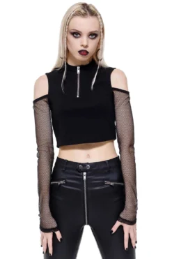 Salome Long Sleeve Mesh Top