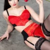 Scarlet Webutant Garter Belt