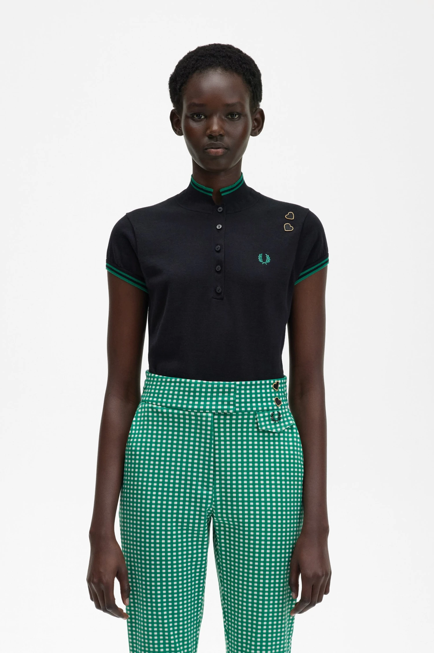 Fred Perry Amy Winehouse Knitted Shirt Black / Green 2 Fred Perry Amy Winehouse Knitted Shirt Black / Green - Image 2