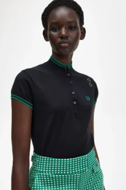 Fred Perry Amy Winehouse Knitted Shirt Black / Green 9 Fred Perry Amy Winehouse Knitted Shirt Black / Green -Halloween Cosplay SK3004 184 3 1