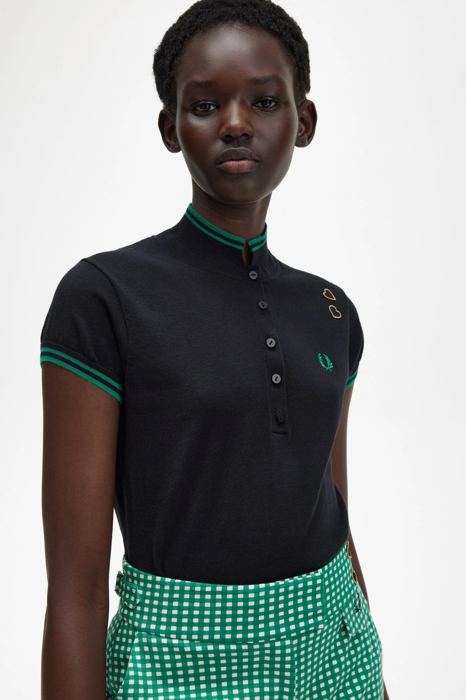 Fred Perry Amy Winehouse Knitted Shirt Black / Green 5 Fred Perry Amy Winehouse Knitted Shirt Black / Green - Image 5