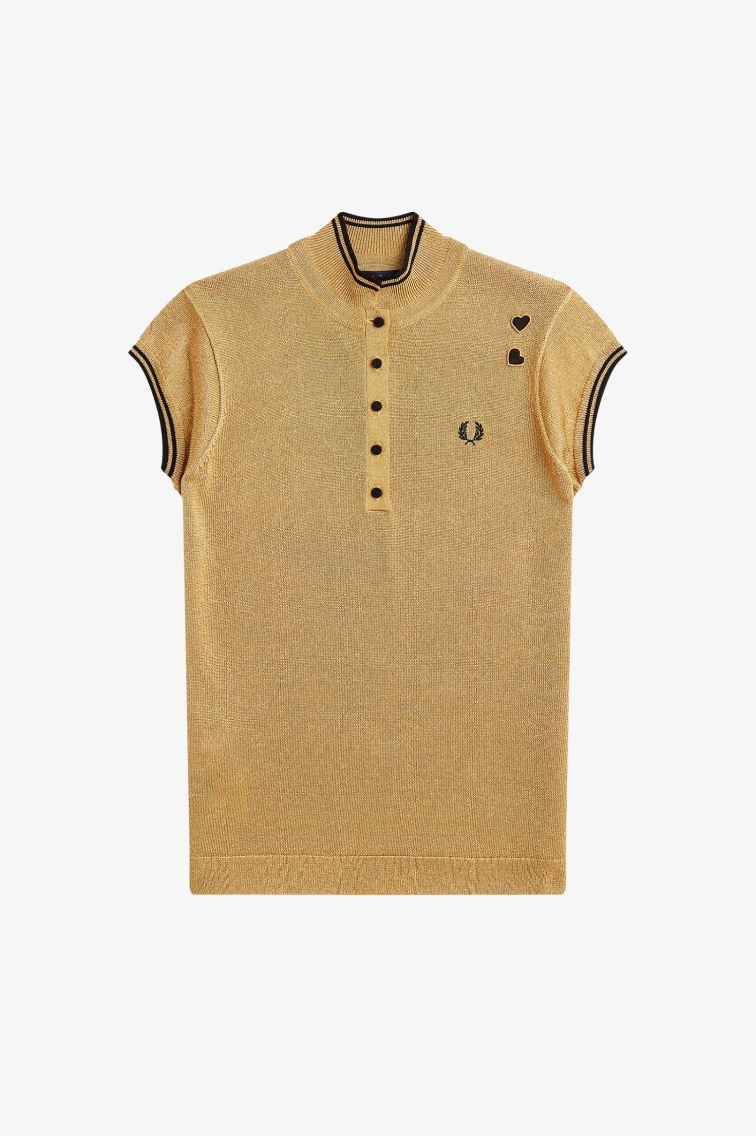 Fred Perry Amy Winehouse Metallic Knitted Shirt 1964 Gold 5 Fred Perry Amy Winehouse Metallic Knitted Shirt 1964 Gold - Image 5