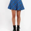 Turquoise Plaid Circle Skirt