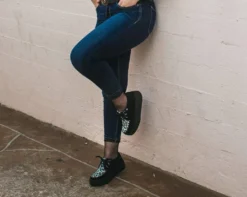 Black & Mint Leopard Viva Mondo Creeper -Halloween Cosplay V9808 W 2