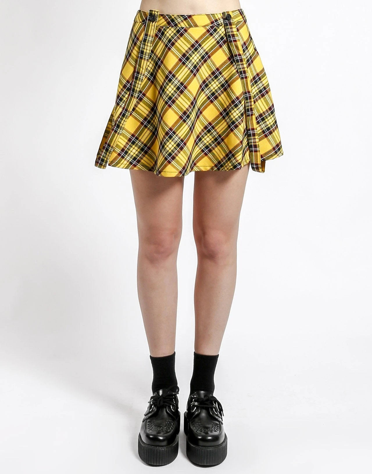 Yellow Plaid Suspender Skirt 1 Yellow Plaid Suspender Skirt