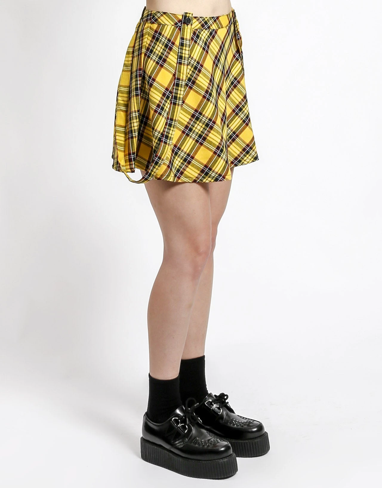 Yellow Plaid Suspender Skirt 2 Yellow Plaid Suspender Skirt - Image 2