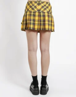 Yellow Plaid Pleated Skirt -Halloween Cosplay YP1244 REDPLD B