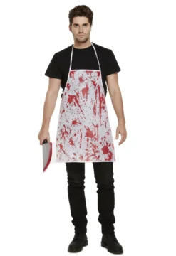 Adult Bloody Kitchen Chef Zombie Horror Apron Halloween Fancy Dress Costume