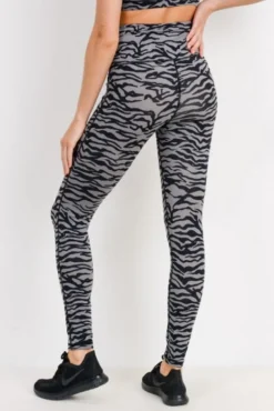 Grey & Black Tiger Active-wear Leggings -Halloween Cosplay aph2557 grey 04 ps 3
